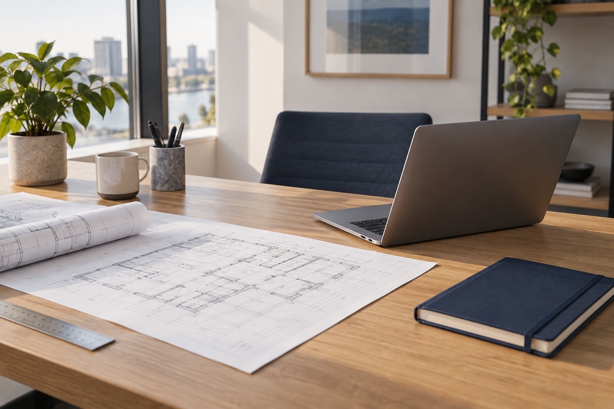 Illustration de documents et plans de chantier